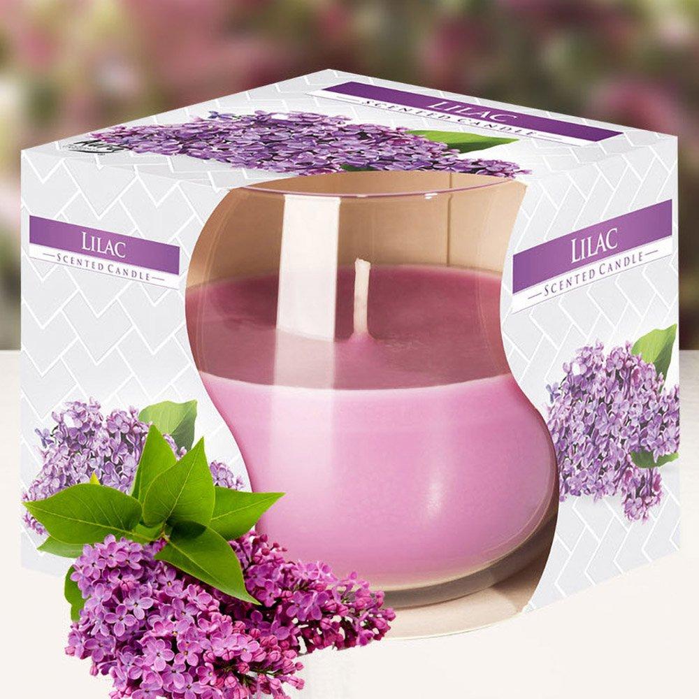 Ly nến thơm tinh dầu Bispol Lilac 100g QT024457 - hoa tử đinh hương, nến trang trí, thơm phòng, thư giãn, khử mùi