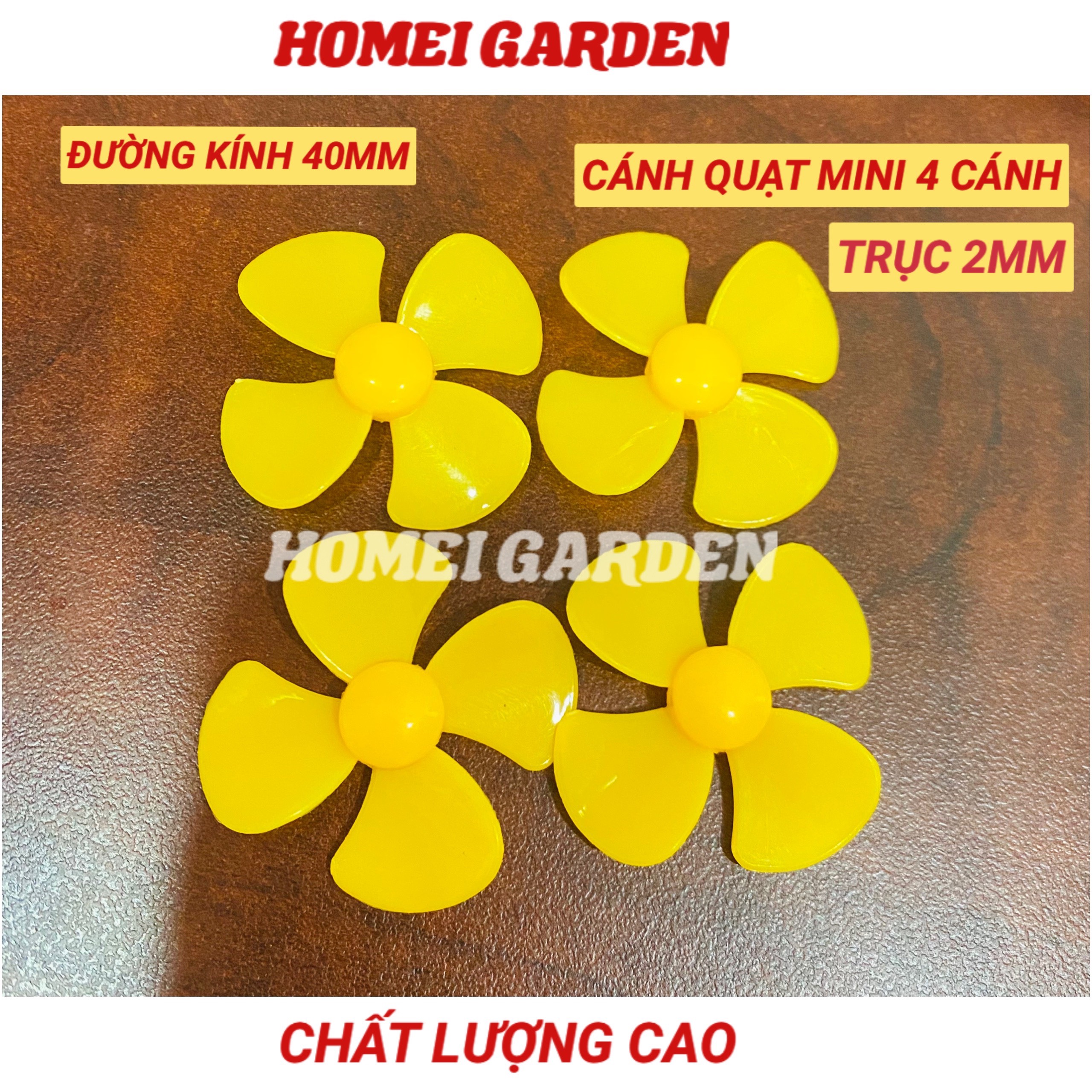 4 cánh quạt nhựa mini 4 cánh trục 2mm đường kính 40mm hàng tốt - HM0038