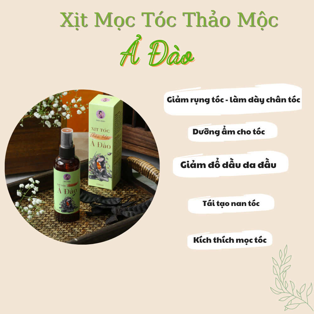 Xịt Mọc Tóc Thảo Mọc Ả Đào - Giảm Gãy Rụng, Kích Thích Mọc Tóc  100ml