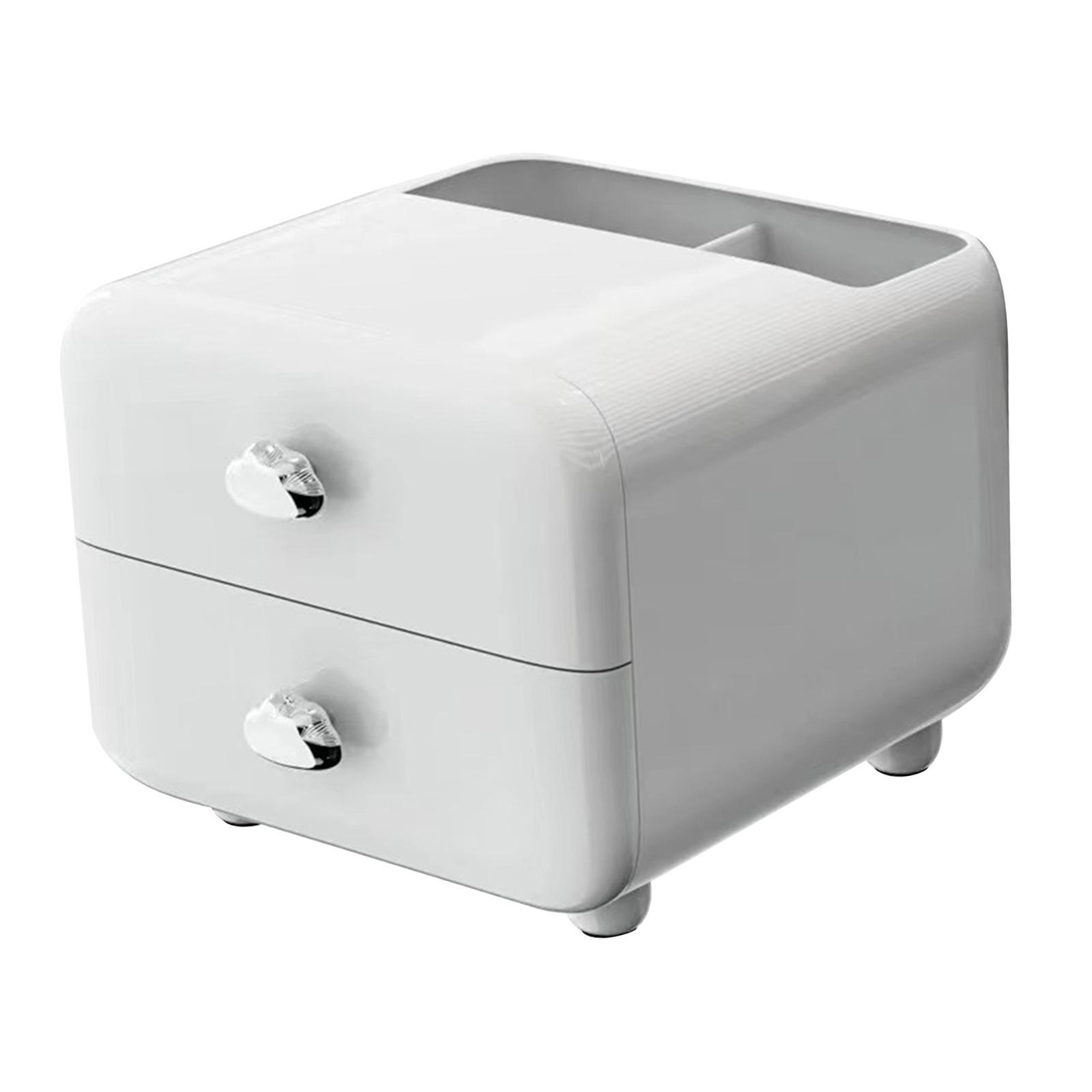 Pen Holder with 2 Drawer Desk Stationery Box for Desktop Office Supplies