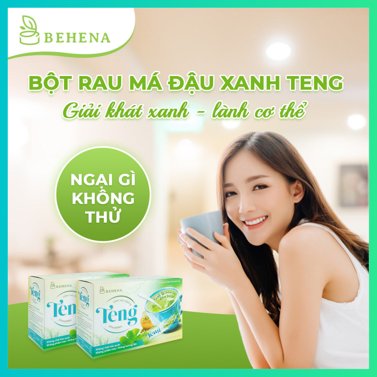 Bột rau má đậu xanh - Teng - Nguyên Chất 100 % - Thơm Ngon - Bổ Dưỡng - Mát Gan