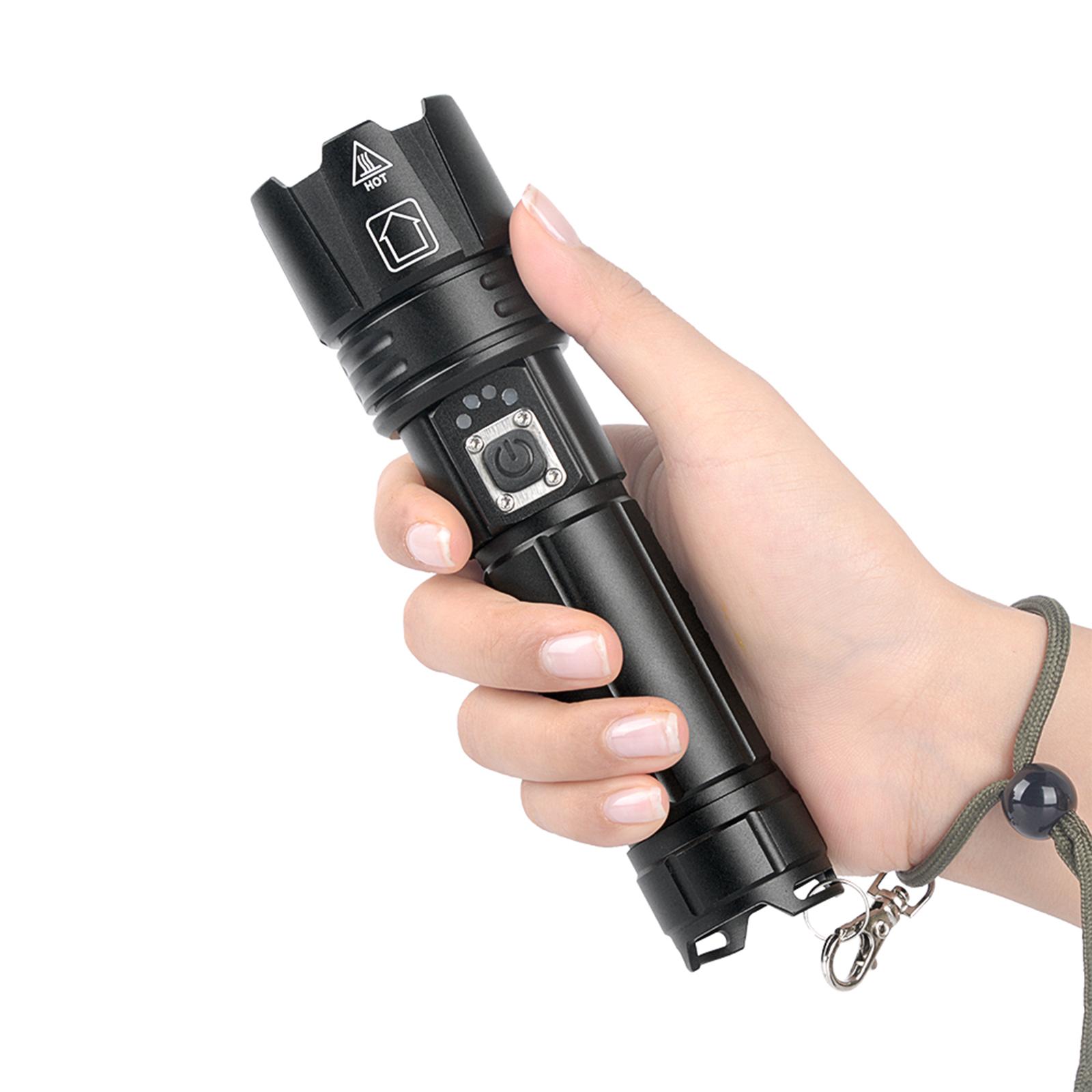 Rechargeable    Flashlight - High Lumens LED, Super Bright, Zoomable, 3 Modes, Water Resistant - Outdoor Camping, Emergency Flashlights