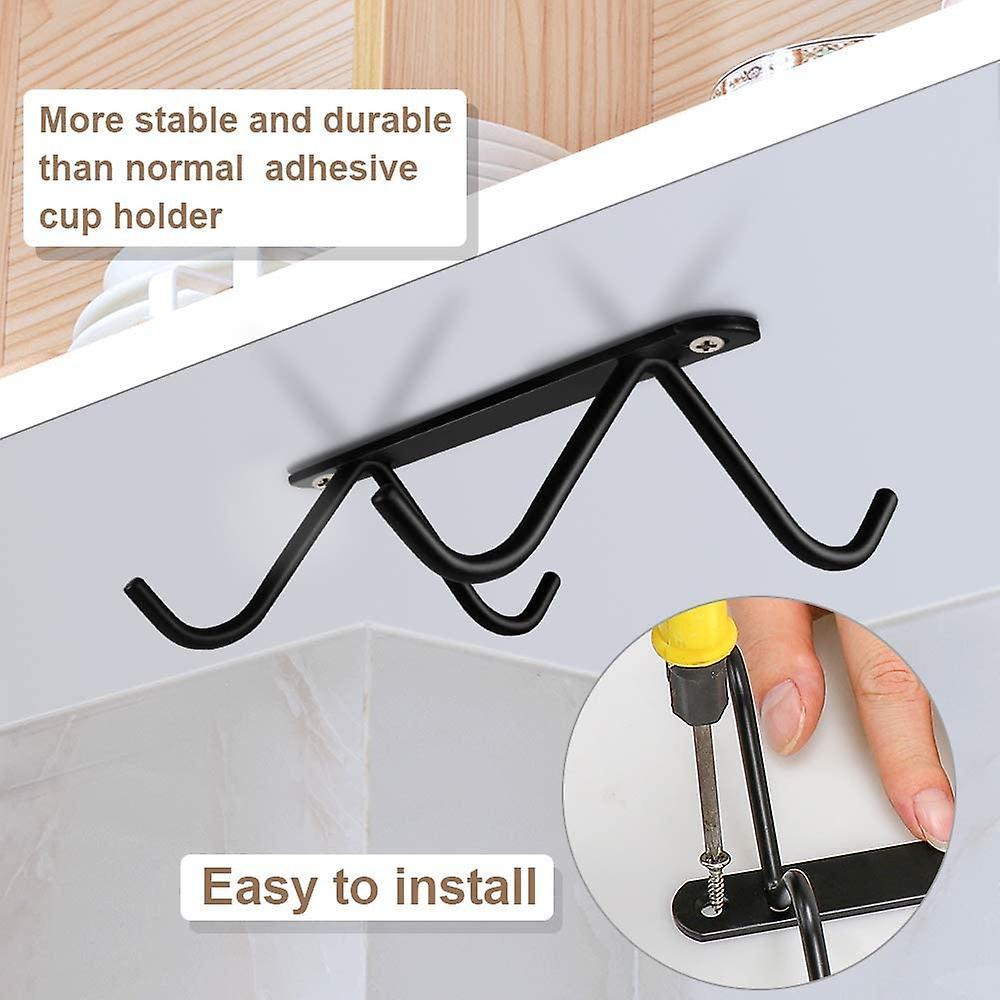 Giá Đỡ Đồ Uống, 2 Chiếc Cốc Dưới Tủ Quần Áo Kệ Sắt Không Gỉ Cà Phê Cốc Cốc Cho Cà Phê lưu Trữ