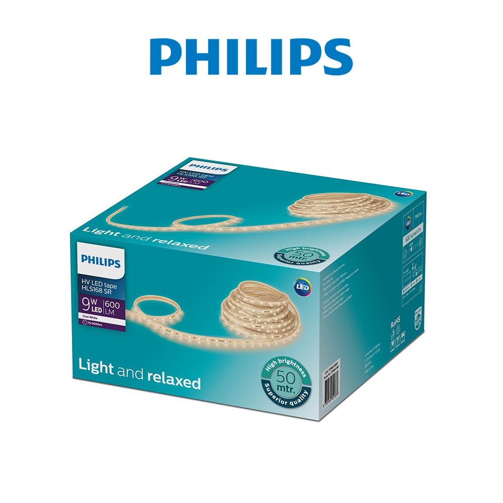 Đèn LED dây Philips HLS168 Cuộn 50m - Công suất 9W, ánh sáng vàng, ánh sáng trắng