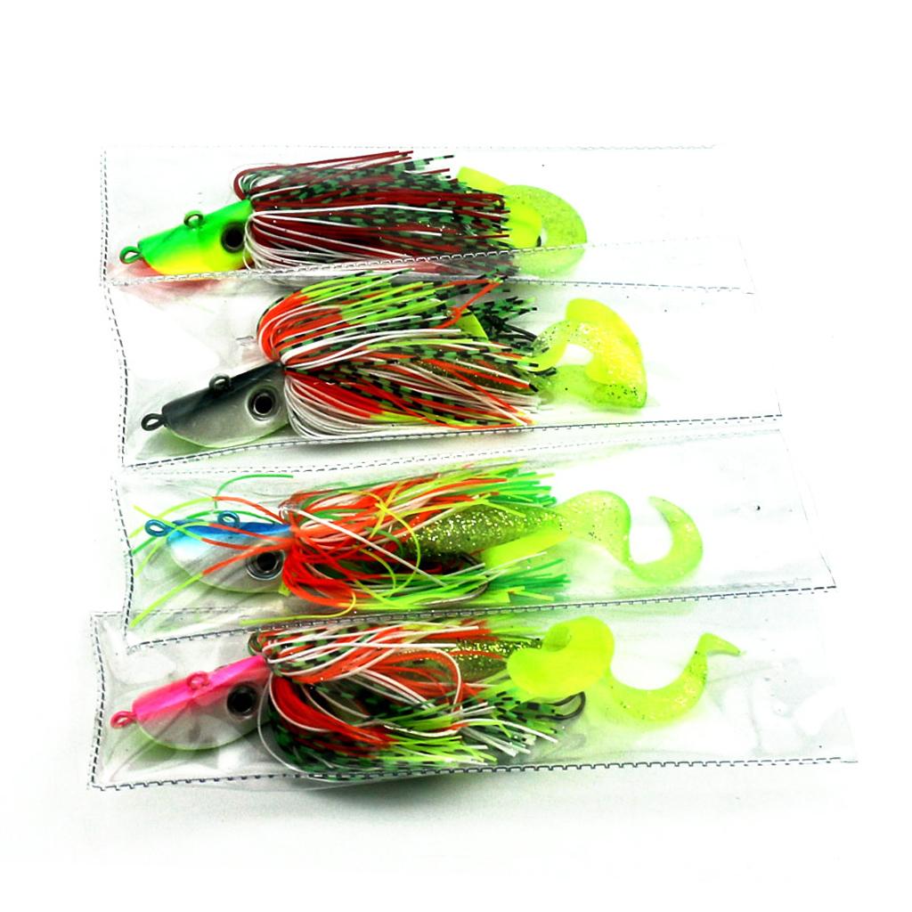 Metal Fishing Lure Jig Head Hard Bait Sea Fishing Silicone Tassle Lures