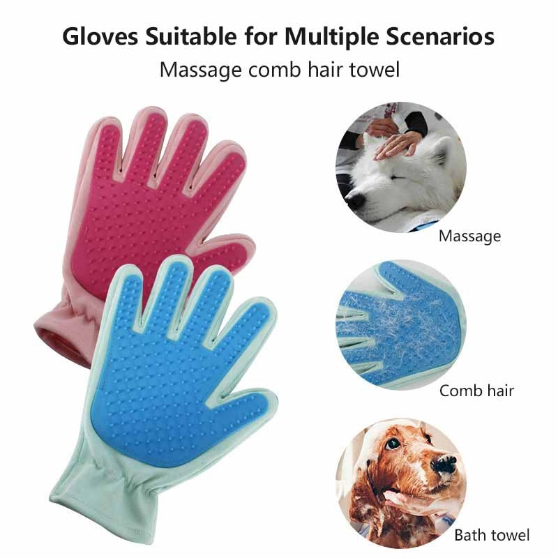 Găng tay tắm chăm sóc và lấy lông cho chó mèo bản cải tiến - Genyo Gloves 008 ( màu giao ngẫu nhiên )
