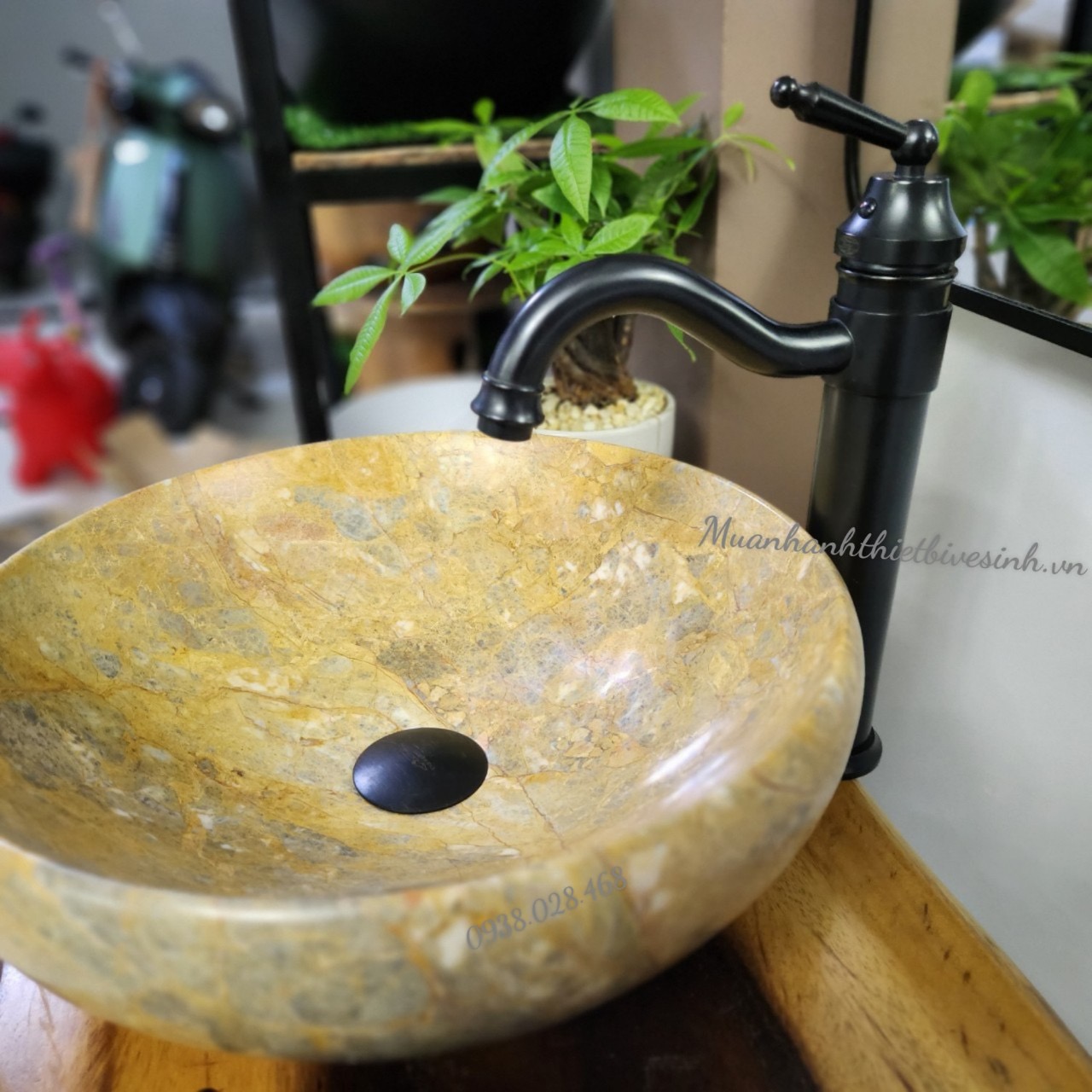 Lavabo đá tự nhiên - chậu rửa mặt đá tự nhiên - Lavabo đặt bàn đá tự nhiên