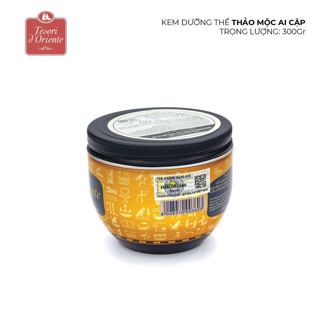 Kem Dưỡng Thể Body Tesori D'Orient Thảo Mộc Ai Cập Dưỡng Ẩm trắng Da Mềm Mịn 300 ML