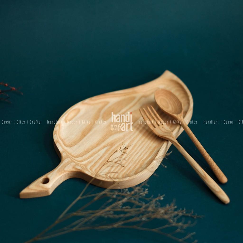 Khay gỗ chiếc lá - khay gỗ decor - Wooden tray