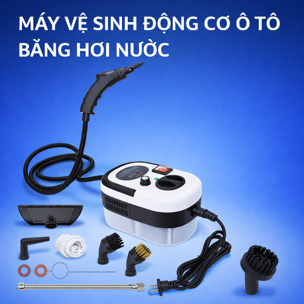 Máy Vệ Sinh Hơi Nước Nóng Đa Năng Cao Cấp – Làm Sạch Khoang Máy Ô Tô, Cửa Kính , Điều Hòa