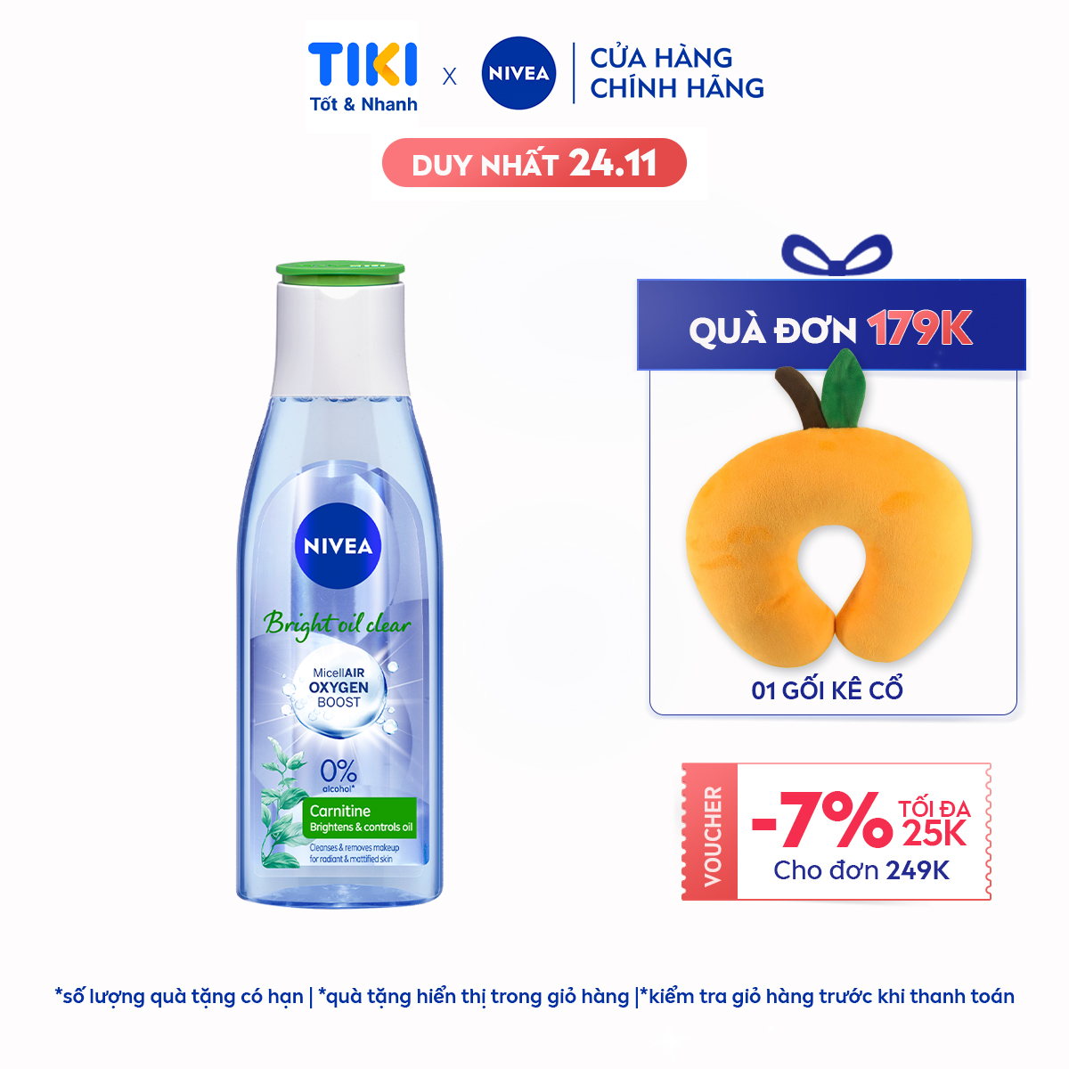 Nước Tẩy Trang NIVEA Bright Oil Clear Kiểm Soát Nhờn | Sáng Da (200 ml) - 86609