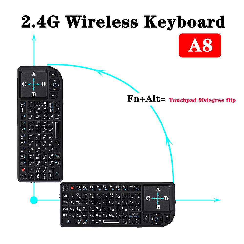 Kebidumei Chất Lượng Cao 2.4G RF Bàn Phím Không Dây 3 Trong 1 Bàn Phím Mới Có Bàn Di Chuột Chuột Cho Máy Tính Xách Tay Thông Minh tivi Box
