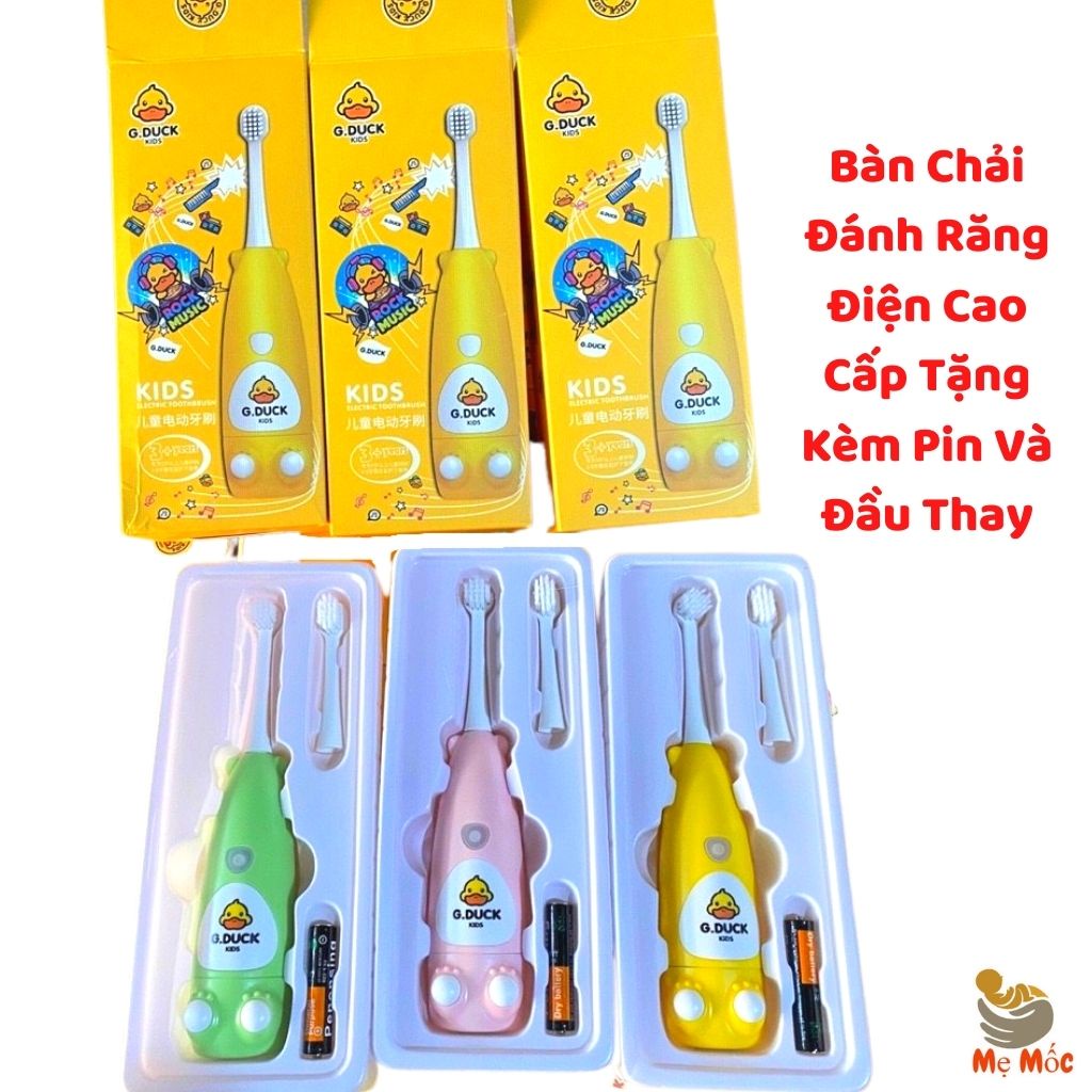 Bàn Chải Đánh Răng Điện Cao Cấp, Bàn Chải Vịt Vàng Siêu Dễ Thương Cho Bé Tặng Kèm Pin Và Đầu Thay