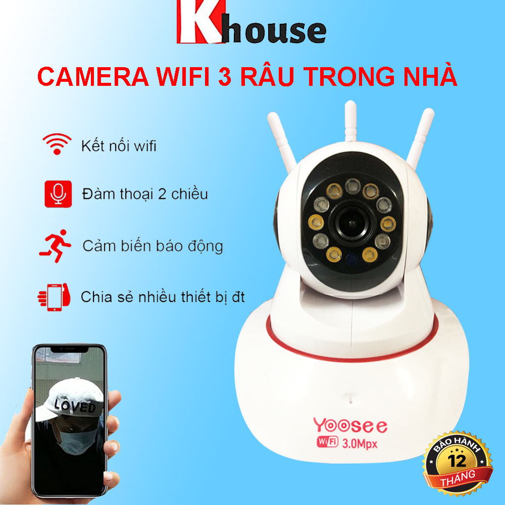 Camera Yoosee Trong Nhà Thế Hệ Mới Ban Đêm Có Màu, Đàm Thoại Hai Chiều Full HD 1080P-Hàng Nhập Khẩu