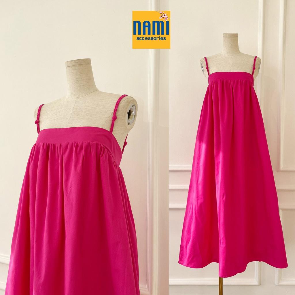 Đầm Babydoll Suông Rộng Dáng Dài Hai Dây Thắt Bím Xinh Xắn Dễ Thương - ATNU040