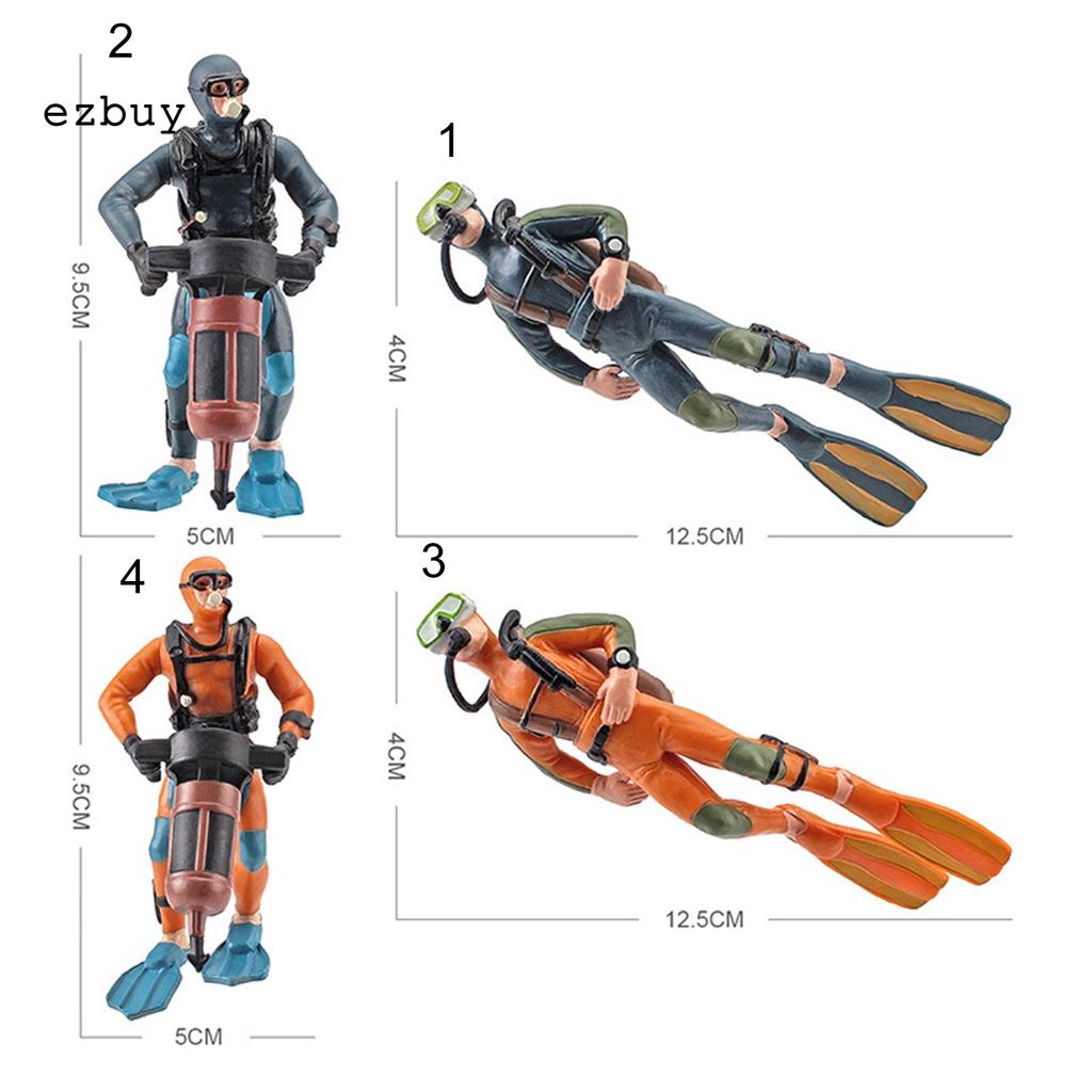 4 Styles Diving Figure Aquarium Toy Diver Figure Wide Application for Kids