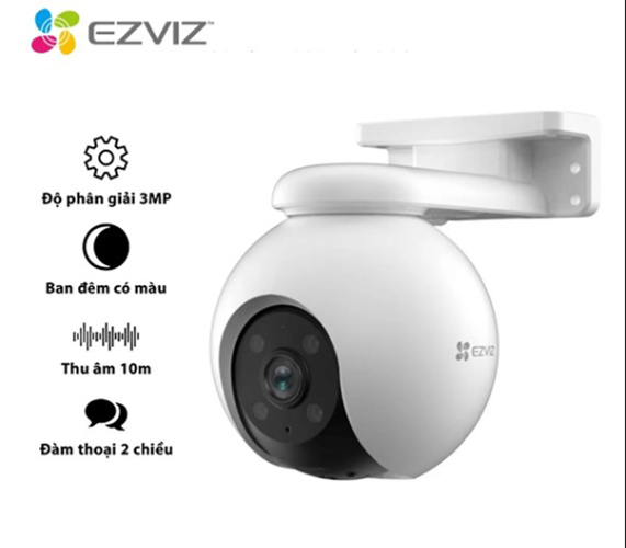 Camera IP Wifi Ngoài Trời EZVIZ H8 2K 3MP, Quan sát 360 Độ, Đàm Thoại 2 Chiều - Hàng Chính Hãng  - Thẻ 128G