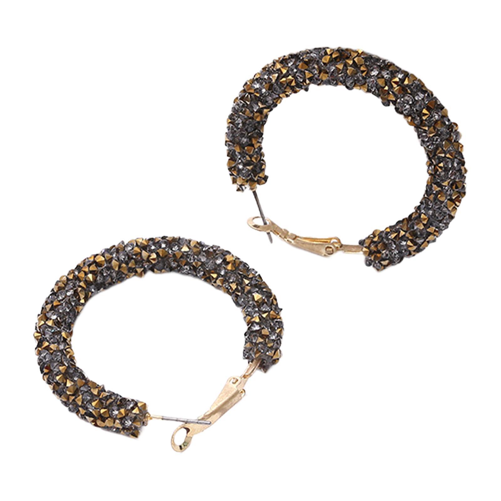 Hoop Earrings Simple Fashion Rhinestone Earrings for Daily Wear Dating Party