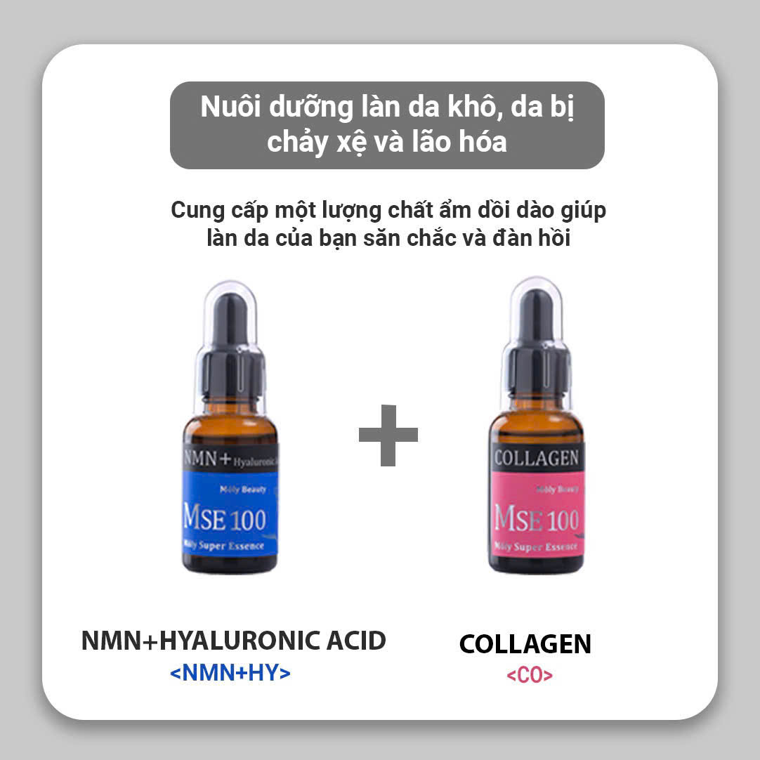 Bộ quà tặng tinh chất phục hồi trẻ hóa da NMN+HY 30ml + tinh chất tái tạo đàn hồi da Collagen 30ml - Mōly Beauty