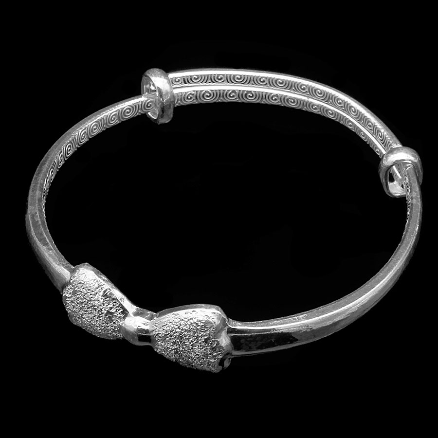 Lắc Tay Lắc Chân Trẻ Em Bạc Hiểu Minh LTE064 chiếc nơ xinh xắn