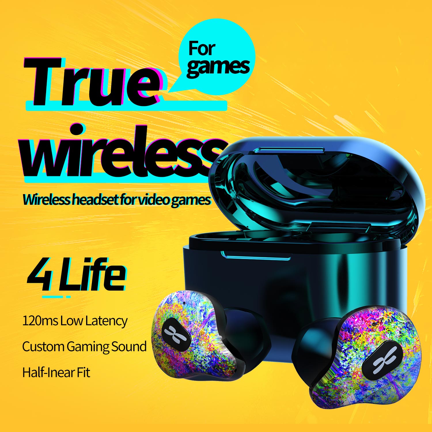 Tai nghe Bluetooth True Wireless Plextone 4Life - Kháng nước IPX5, HD Mic, Độ trễ cực thấp (120ms), Âm thanh cực đỉnh, Màu sắc trẻ trung, Phù hợp cho ĐT Apple/Samsung/Oppo/Vivo/Vsmart - Hàng Chính Hãng