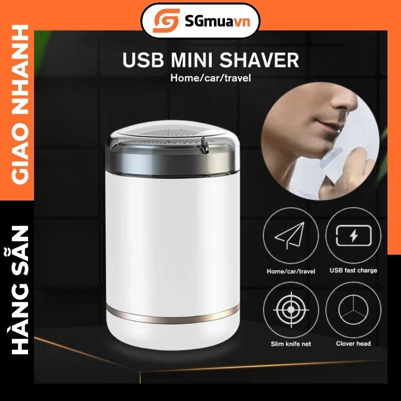 Máy cạo râu cầm tay mini, tiện lợi, mang đi du lịch, có thể sạc USB qua nhiều thiết bị