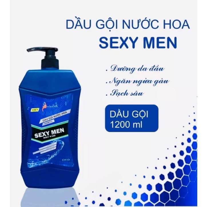 Dầu gội 3in1 hương nước hoa cho nam chai 1200ml ,dưỡng da đầu , ngăn ngừa gàu ,  làm sạch da đầu , nuôi dưỡng làn da sạch khỏe cho mái tóc mềm mại , chắc khỏe và sạch gàu ,hương nước hoa nồng nàn , lịch lãm , giúp cơ thể thơm tho , tự tin suốt cả ngày    