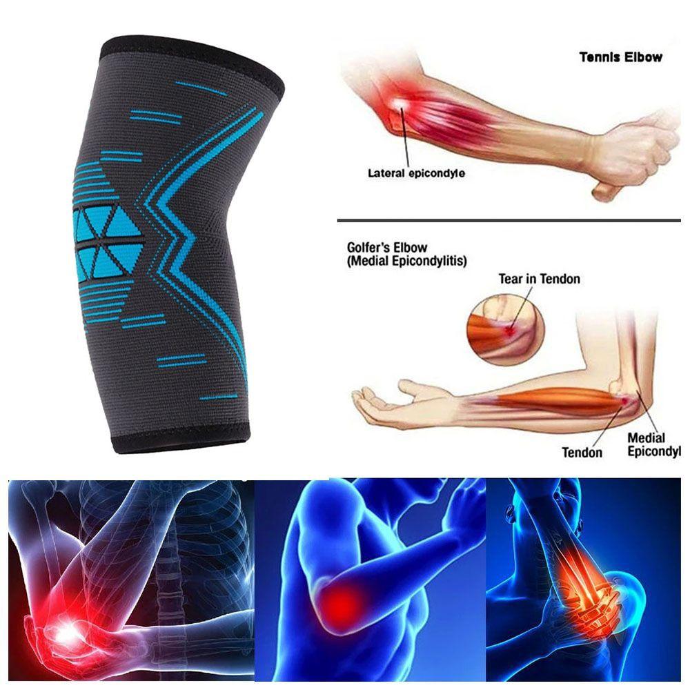 Thể thao thoáng khí bảo vệ an toàn nén khuỷu tay tay áo cánh tay hỗ trợ nẹp khuỷu tay Color: XL
