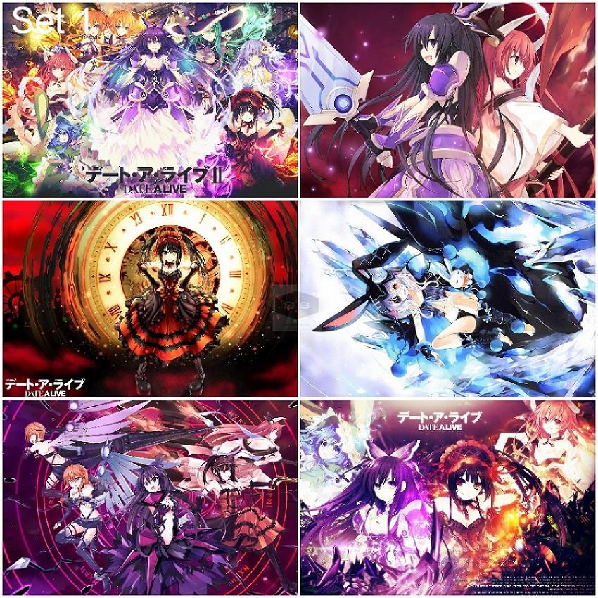 Bộ 6 Áp phích - Poster Anime Date A Live - Cuộc Hẹn Sống Còn - A3,A4,A5