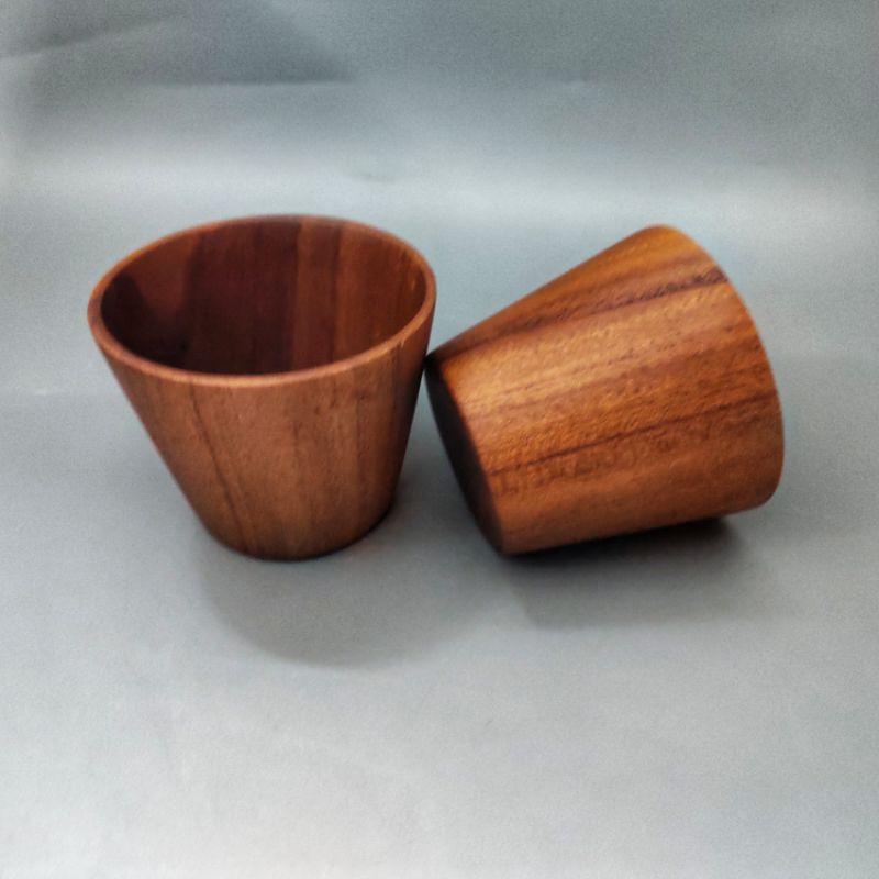 Cốc Gỗ Uống Nước, Trà, Cà Phê Gỗ Gõ Tự Nhiên Cỡ 7x8 cm Của Craft Closet
