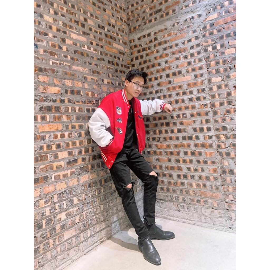 _ Áo khoác VARSITY họa tiết Longsnkr chất nỉ cao cấp giữ nhiệt và thoáng - Bomber /Varsity