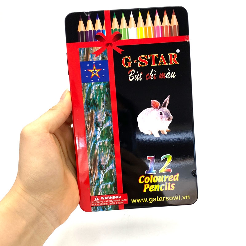 Hộp Thiếc Bút Chì 12 Màu Gstar