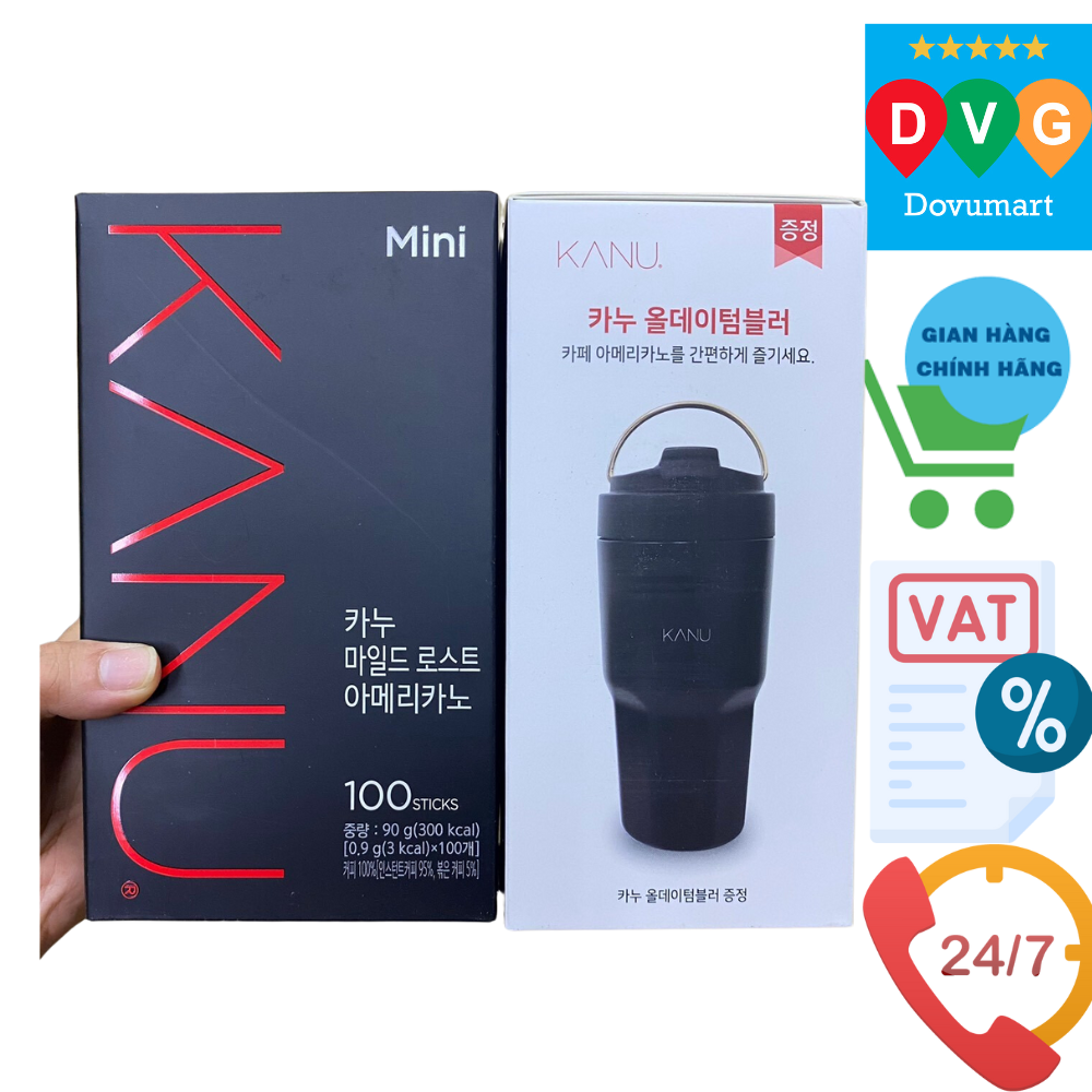 Cà Phê Hòa Tan Medium Roast Americano Kanu Maxim Hàn Quốc Hộp 90G ( 100 gói x 0.9g) / 동서식품) 카누 미니 마일드 90G