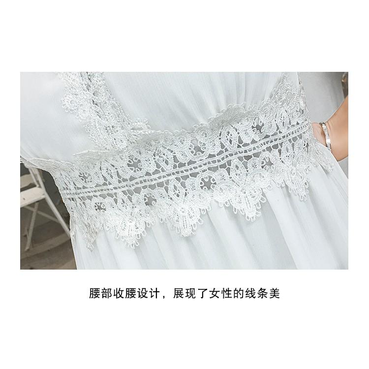 ĐẦM MAXI VÁY JUMPSUITS HAI DÂY TRẮNG VOAN PHỐI REN HÀNG QUẢNG CHÂU