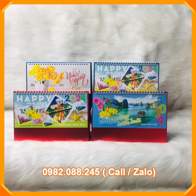 Lịch Để Bàn Chữ A 2024 KHỔ 24X16cm - Mẫu Ngẫu Nhiên