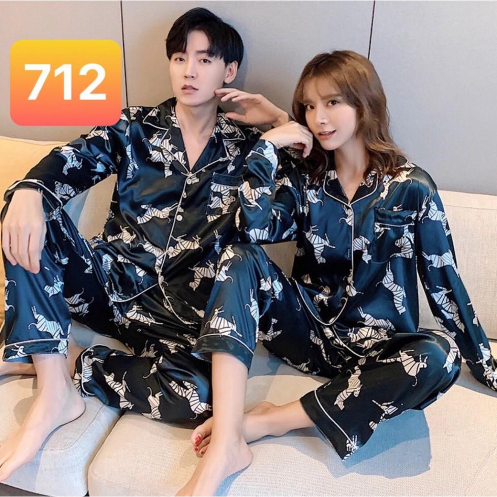 Bộ đồ ngủ Pijama lụa Satin sang trọng cho các cặp đôi - Bộ đồ đôi nam nữ (hàng có sẵn)