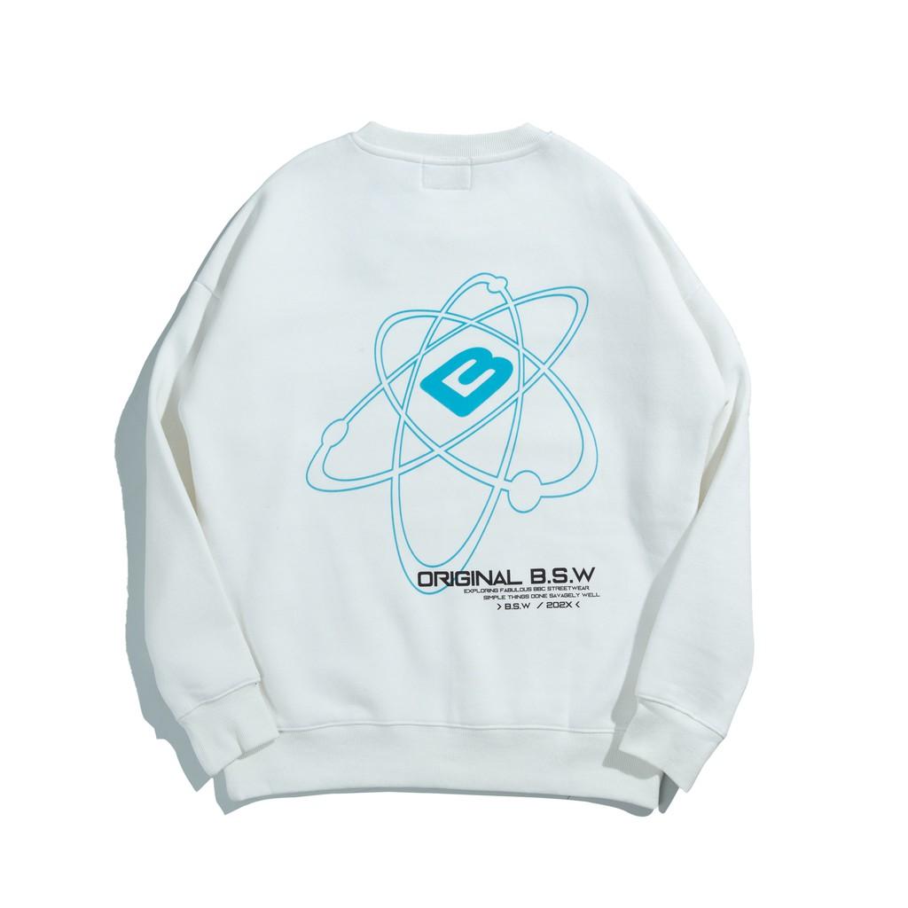 Áo Sweater BSW Mẫu in Logo Atom chất Nỉ lót bông cao cấp