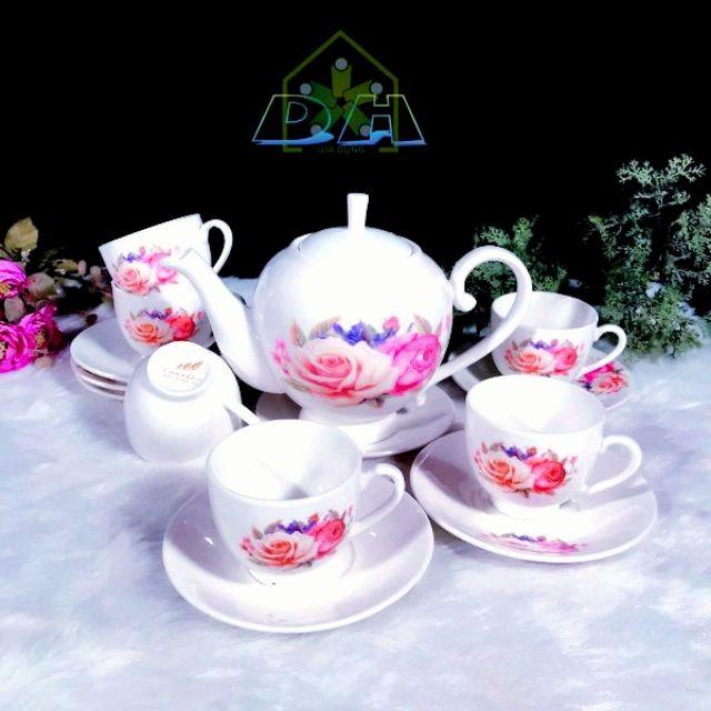 Quà tặng Bộ ấm chén mẫu mới nhất sứ camellia Korea Style