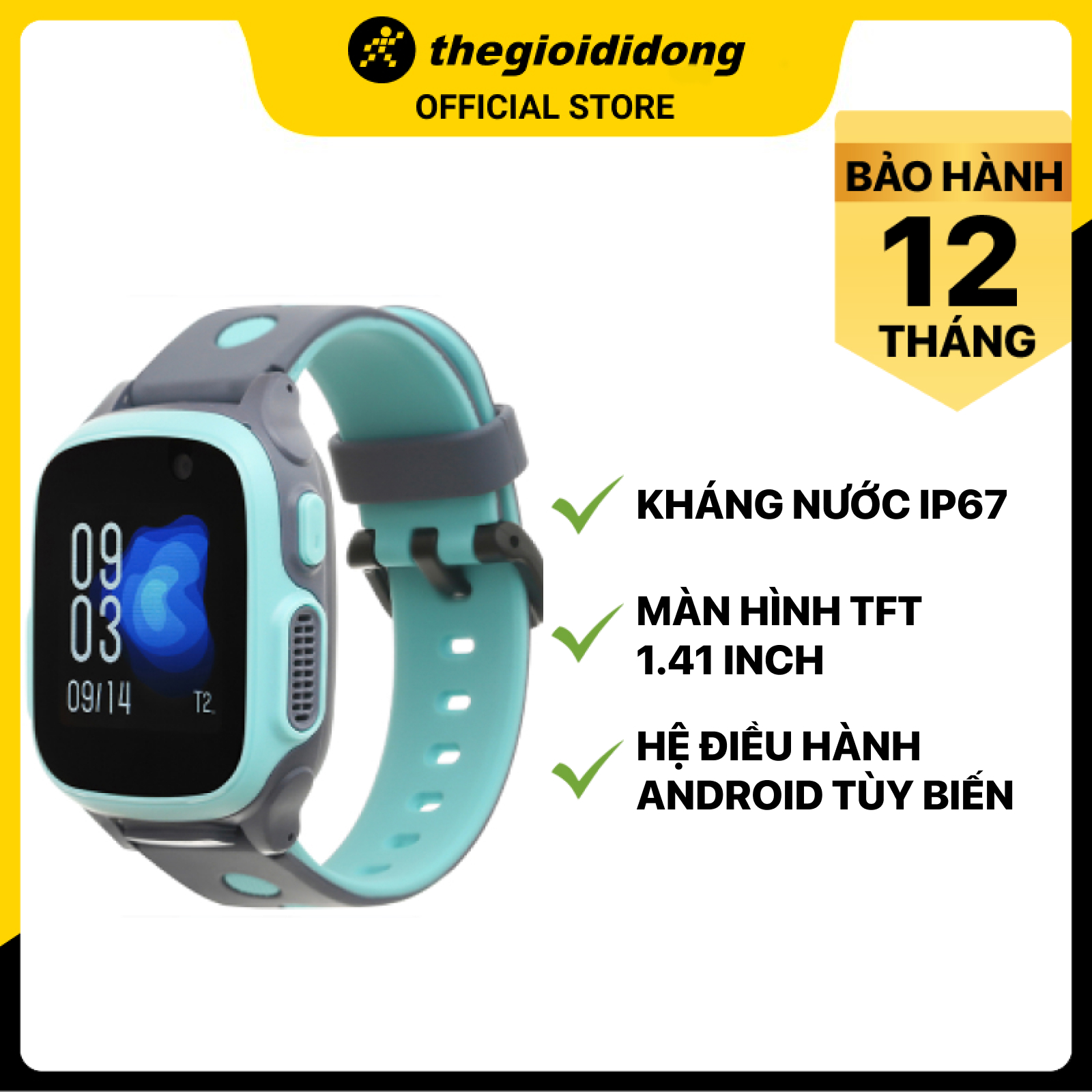 Đồng hồ định vị trẻ em 4G Abardeen T3 Xanh - Hàng chính hãng