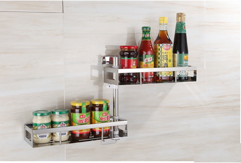 Kệ Gia Vị Nhà Bếp OENON chất liệu INOX SUS304 không gỉ, Giá gia vị cho nhà bếp gọn gàng - KX304
