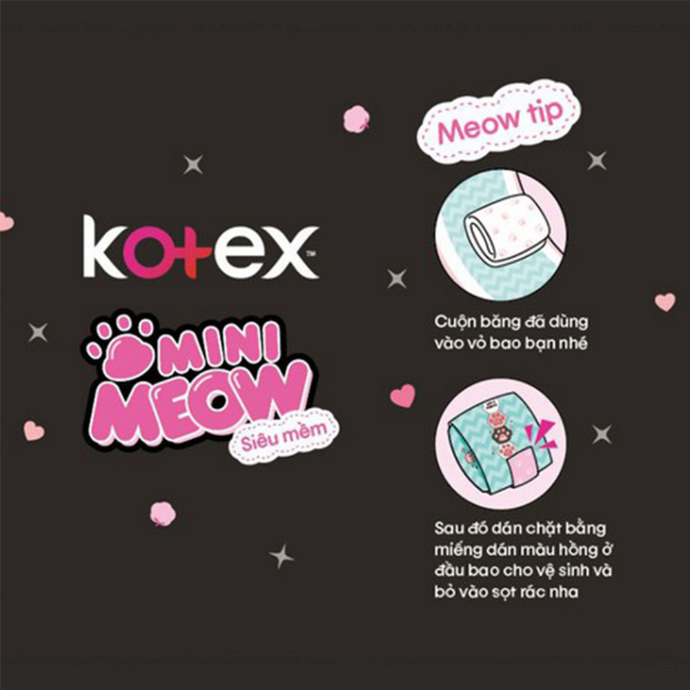 Combo 6 bvs Kotex Mini Meow 8 miếng