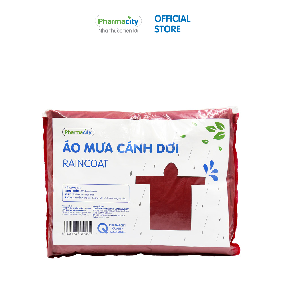 Áo mưa cánh dơi cao cấp Pharmacity - Giao màu ngẫu nhiên