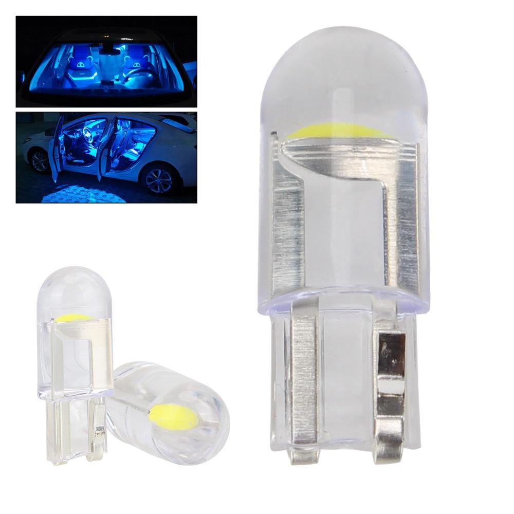 Set 10 đèn LED 12V W5W T10 6000K ánh sáng trắng/xanh lam đa năng cho ô tô