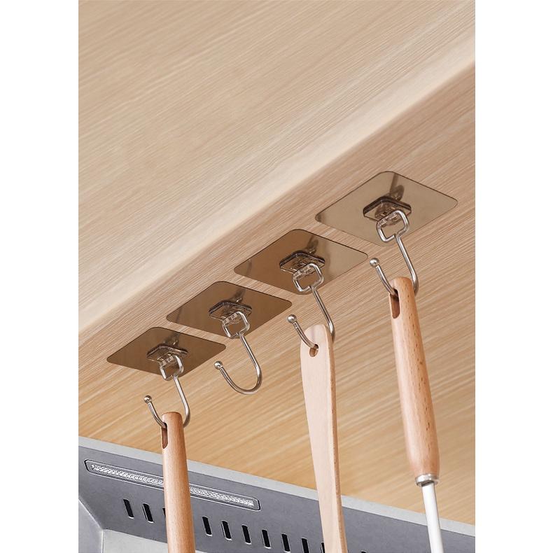 Móc dán tường inox 304 chịu lực 5kg, miếng dán tráng bạc siêu dính, móc dán chịu lực loại tốt - STQ