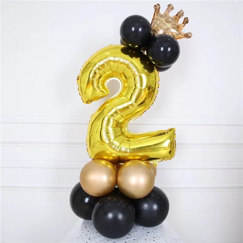 Bóng Bay Hình Chữ Số Tuổi Kèm Vương Miện Và Bóng Bay Trang Trí Sinh Nhật Cho Bé QB984 Bóng Bay Tráng Nhôm