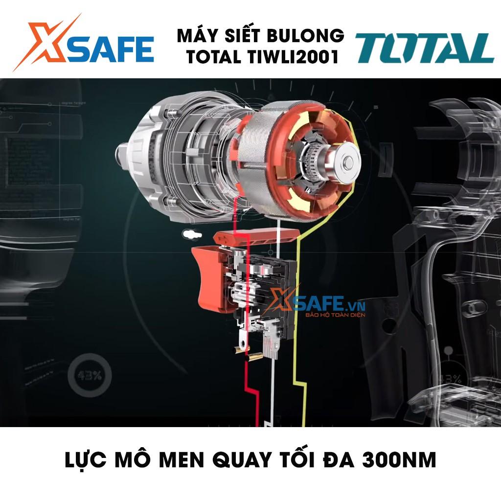 Máy Siết BuLong dùng pin Lithium 20V TOTAL TIWLI2001 Tặng kèm 2 Pin 1 Sạc. Máy bắn bulong cầm tay điện thế 20V