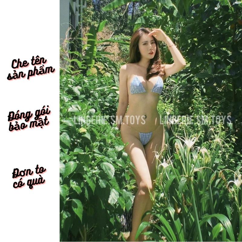 Bikini Xanh Mát Mẻ - Dây Quai Trong Gợi Cảm