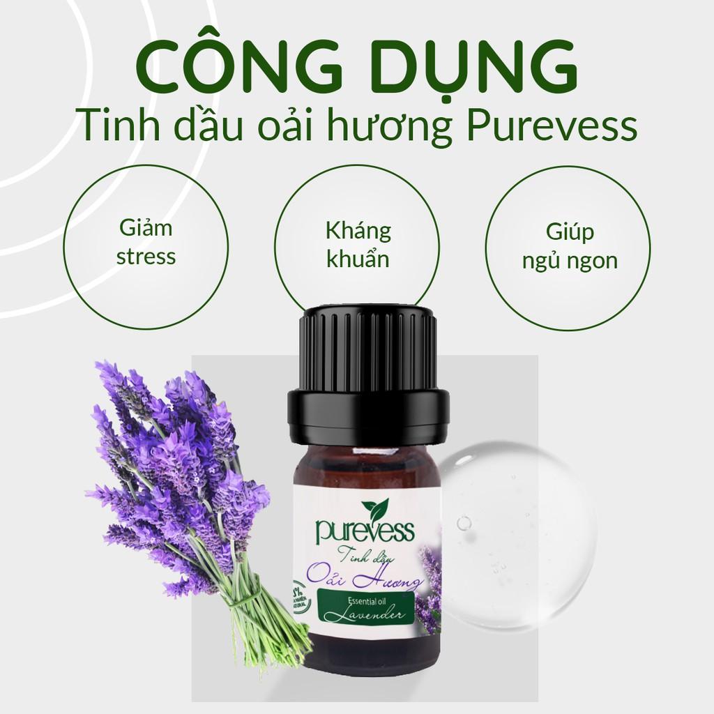 Tinh dầu Oải Hương gúp giảm stress giúp ngủ ngon + tặng vỏ khuếch tán PUREVESS 100ml