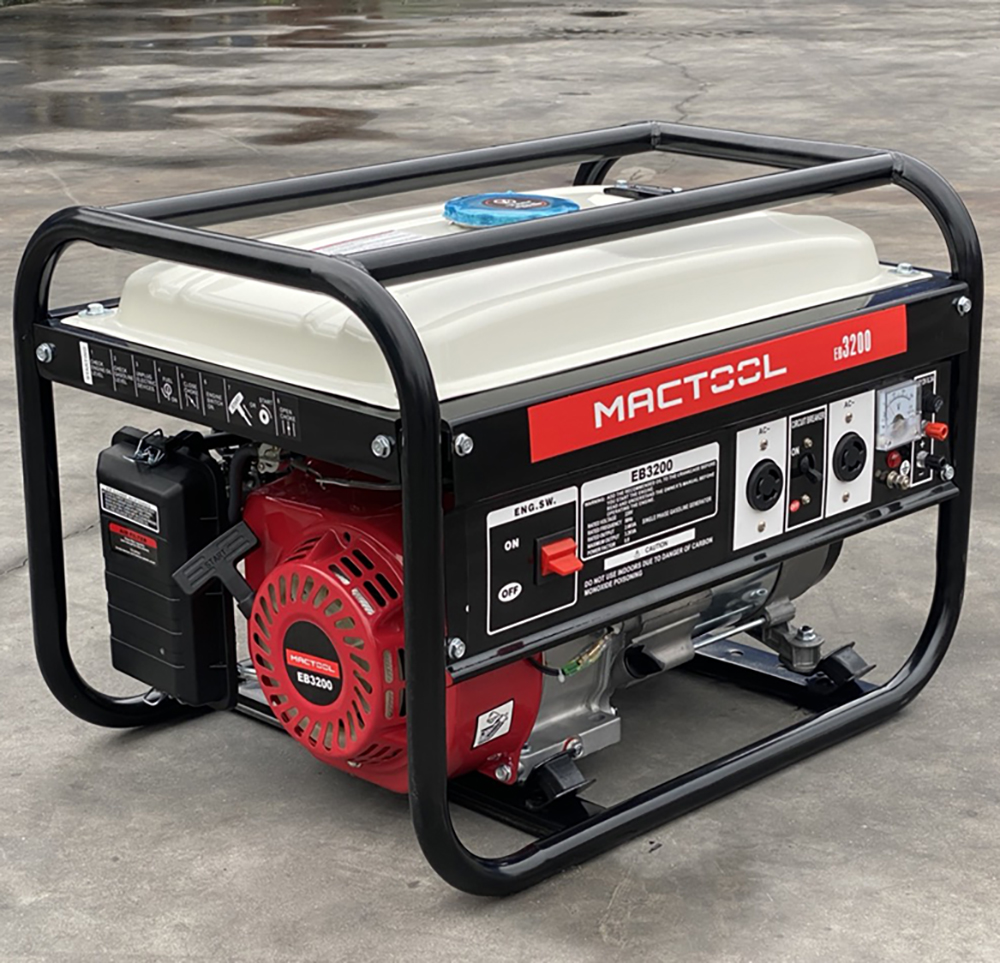 Máyphát điện chạy xăng Mactool EB3200 công suất lớn 3.2KVA hệ thống giảm ồn, bộ lọc khí kép tuổi thọ máy cao sử dụng phổ biến trong ngành xây dựng đời sống