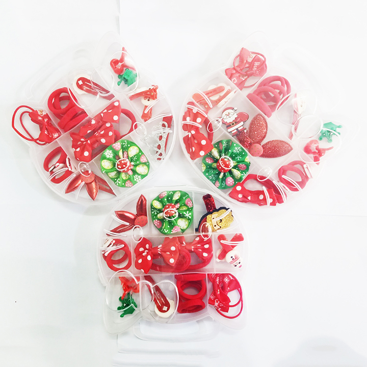 1 Hộp Buộc Tóc Noel Dành Cho Bé Gái